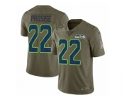Men Nike Seattle Seahawks #22 C. J. Prosise Limited Olive 2017 Salute to Service NFL Jersey
