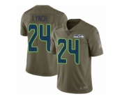 Men Nike Seattle Seahawks #24 Marshawn Lynch Limited Olive 2017 Salute to Service NFL Jersey