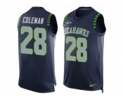 Men Nike Seattle Seahawks #28 Justin Coleman Limited Steel Blue Player Name & Number Tank Top NFL Jersey Men Nike Seattle Seahawks #28 Justin Coleman Limited Steel Blue Player Name & Number Tank Top NFL Jersey