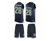 Men Nike Seattle Seahawks #28 Justin Coleman Limited Steel Blue Tank Top Suit NFL Jersey Men Nike Seattle Seahawks #28 Justin Coleman Limited Steel Blue Tank Top Suit NFL Jersey