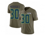 Men Nike Seattle Seahawks #30 Bradley McDougald Limited Olive 2017 Salute to Service NFL Jersey