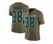 Men Nike Seattle Seahawks #38 Tre Madden Limited Olive 2017 Salute to Service NFL Jersey