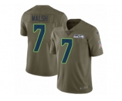 Men Nike Seattle Seahawks #7 Blair Walsh Limited Olive 2017 Salute to Service NFL Jersey