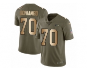 Men Nike Seattle Seahawks #70 Rees Odhiambo Limited Olive Gold 2017 Salute to Service NFL Jersey