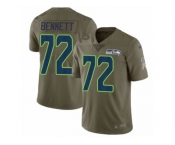 Men Nike Seattle Seahawks #72 Michael Bennett Limited Olive 2017 Salute to Service NFL Jersey