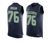 Men Nike Seattle Seahawks #76 Duane Brown Limited Steel Blue Player Name & Number Tank Top NFL Jersey Men Nike Seattle Seahawks #76 Duane Brown Limited Steel Blue Player Name & Number Tank Top NFL Jersey