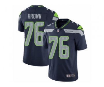 Men Nike Seattle Seahawks #76 Duane Brown Navy Blue Team Color Vapor Untouchable Limited Player NFL Jersey
