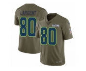 Men Nike Seattle Seahawks #80 Steve Largent Limited Olive 2017 Salute to Service NFL Jersey