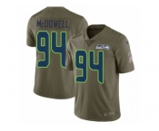 Men Nike Seattle Seahawks #94 Malik McDowell Limited Olive 2017 Salute to Service NFL Jersey