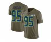 Men Nike Seattle Seahawks #95 Dion Jordan Limited Olive 2017 Salute to Service NFL Jersey