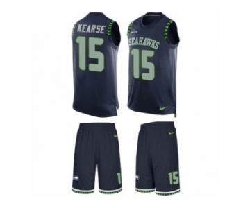 Men's Nike Seattle Seahawks #15 Jermaine Kearse Limited Steel Blue Tank Top Suit NFL Jersey