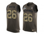 Men's Nike Seattle Seahawks #26 Shaquill Griffin Limited Green Salute to Service Tank Top NFL Jersey