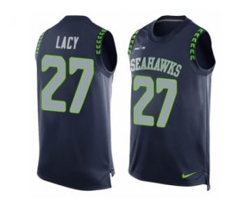 Men's Nike Seattle Seahawks #27 Eddie Lacy Limited Steel Blue Player Name & Number Tank Top NFL Jersey