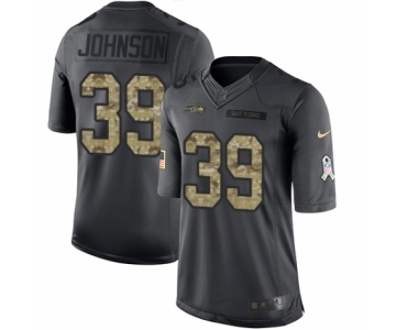 Men's Nike Seattle Seahawks #39 Dontae Johnson Limited Black 2016 Salute to Service NFL Jersey