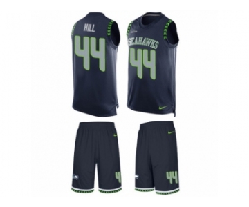 Men's Nike Seattle Seahawks #44 Delano Hill Limited Steel Blue Tank Top Suit NFL Jersey