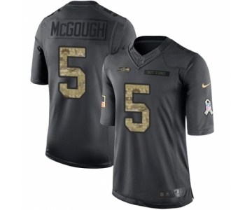 Men's Nike Seattle Seahawks #5 Alex McGough Limited Black 2016 Salute to Service NFL Jersey
