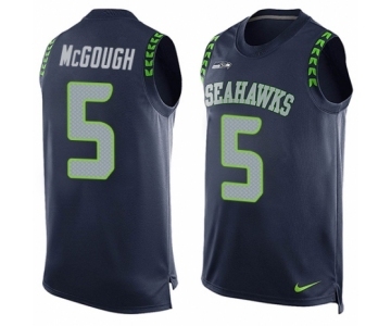 Men's Nike Seattle Seahawks #5 Alex McGough Limited Steel Blue Player Name & Number Tank Top NFL Jersey
