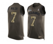 Men's Nike Seattle Seahawks #7 Blair Walsh Limited Green Salute to Service Tank Top NFL Jersey