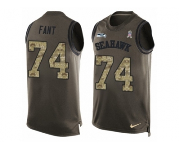 Men's Nike Seattle Seahawks #74 George Fant Limited Green Salute to Service Tank Top NFL Jersey