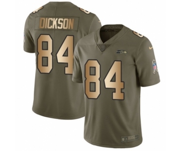 Men's Nike Seattle Seahawks #84 Ed Dickson Limited Olive Gold 2017 Salute to Service NFL Jersey
