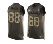 Men's Nike Seattle Seahawks #88 Jimmy Graham Limited Green Salute to Service Tank Top NFL Jersey