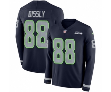 Men's Nike Seattle Seahawks #88 Will Dissly Limited Navy Blue Therma Long Sleeve NFL Jersey