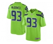 Men's Nike Seattle Seahawks #93 Malik McDowell Limited Green Rush NFL Jersey