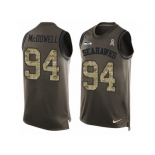 Men's Nike Seattle Seahawks #94 Malik McDowell Limited Green Salute to Service Tank Top NFL Jersey