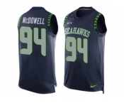 Men's Nike Seattle Seahawks #94 Malik McDowell Limited Steel Blue Player Name & Number Tank Top NFL Jersey