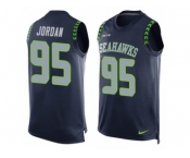 Men's Nike Seattle Seahawks #95 Dion Jordan Limited Steel Blue Player Name & Number Tank Top NFL Jersey