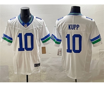 Men's Seattle Seahawks #10 Cooper Kupp White F.U.S.E. Throwback Vapor Limited Football Stitched Jersey