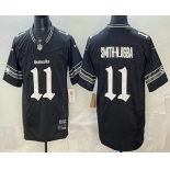 Men's Seattle Seahawks #11 Jaxon Smith Njigba Black 2025 FUSE Gothic Rain City Shadows Edition Vapor Limited Jersey