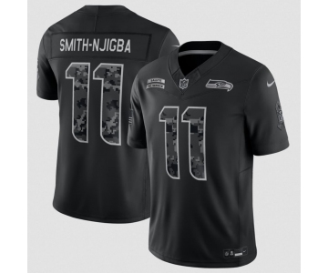 Men's Seattle Seahawks #11 Jaxon Smith-Njigba Black 2026 F.U.S.E. Salute to Service Limited Football Stitched Jersey