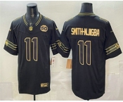 Men's Seattle Seahawks #11 Jaxon Smith-Njigba Black Gold 2025 FUSE 50th Season Patch Limited Stitched Jersey Men's Seattle Seahawks #11 Jaxon Smith-Njigba Black Gold 2025 FUSE 50th Season Patch Limited Stitched Jersey