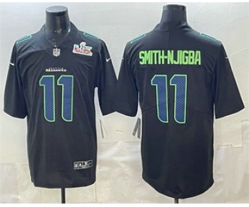 Men's Seattle Seahawks #11 Jaxon Smith-Njigba Limited Black Super Bowl LX Fashion Vapor Jersey