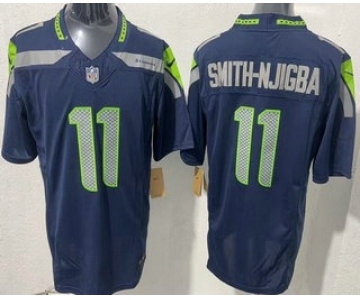 Men's Seattle Seahawks #11 Jaxon Smith Njigba Limited Navy FUSE Vapor Jersey