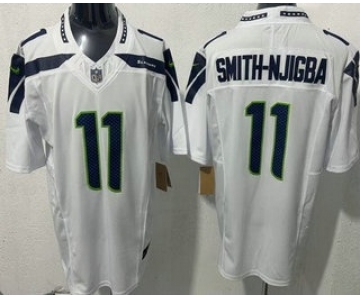 Men's Seattle Seahawks #11 Jaxon Smith Njigba Limited White FUSE Vapor Jersey