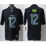 Men's Seattle Seahawks #12 Fan Limited Black Fashion FUSE Vapor Jersey Men's Seattle Seahawks #12 Fan Limited Black Fashion FUSE Vapor Jersey
