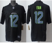 Men's Seattle Seahawks #12 Fan Limited Black Fashion FUSE Vapor Jersey Men's Seattle Seahawks #12 Fan Limited Black Fashion FUSE Vapor Jersey