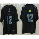 Men's Seattle Seahawks #12 Fan Limited Black Fashion Vapor Jersey