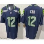 Men's Seattle Seahawks #12 Fan Limited Navy FUSE Vapor Jersey
