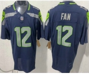 Men's Seattle Seahawks #12 Fan Limited Navy FUSE Vapor Jersey