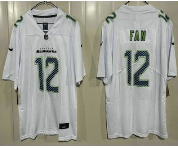 Men's Seattle Seahawks #12 Fan Limited White Fashion Vapor Jersey