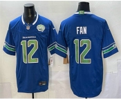Men's Seattle Seahawks #12 Fan Royal FUSE 2025 NFC West Champions Patch Limited Stitched Jersey Men's Seattle Seahawks #12 Fan Royal FUSE 2025 NFC West Champions Patch Limited Stitched Jersey