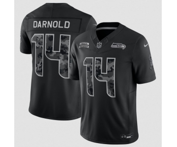 Men's Seattle Seahawks #14 Sam Darnold Black 2026 F.U.S.E. Salute to Service Limited Football Stitched Jersey