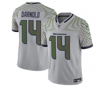 Men's Seattle Seahawks #14 Sam Darnold Gray 2025 F.U.S.E. “Rivalries” Vapor Untouchable Limited Football Stitched Jersey