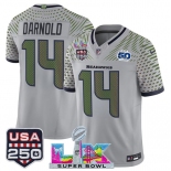 Men's Seattle Seahawks #14 Sam Darnold Gray 2025 F.U.S.E. Super Bowl LX & US 250th anniversary Patch And 50th Season Patch “Rivalries” Vapor Limited Footba Men's Seattle Seahawks #14 Sam Darnold Gray 2025 F.U.S.E. Super Bowl LX & US 250th anniversary Patch And 50th Season Patch “Rivalries” Vapor Limited Footba