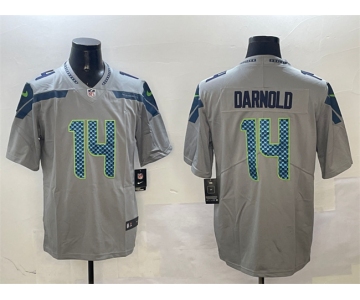 Men's Seattle Seahawks #14 Sam Darnold Gray 2025 Vapor Limited Football Stitched Jersey