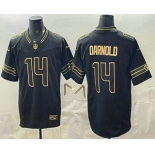Men's Seattle Seahawks #14 Sam Darnold Limited Black Gold FUSE Vapor Jersey Men's Seattle Seahawks #14 Sam Darnold Limited Black Gold FUSE Vapor Jersey