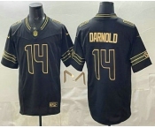 Men's Seattle Seahawks #14 Sam Darnold Limited Black Gold FUSE Vapor Jersey